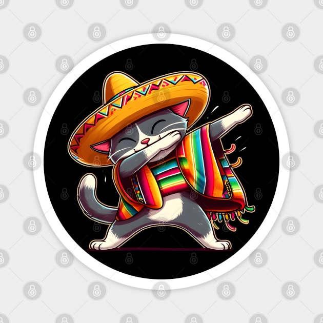 Cinco De Mayo Funny Mexican Cat Sombrero Poncho Magnet by justingreen